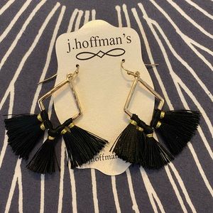 Black fringe earrings